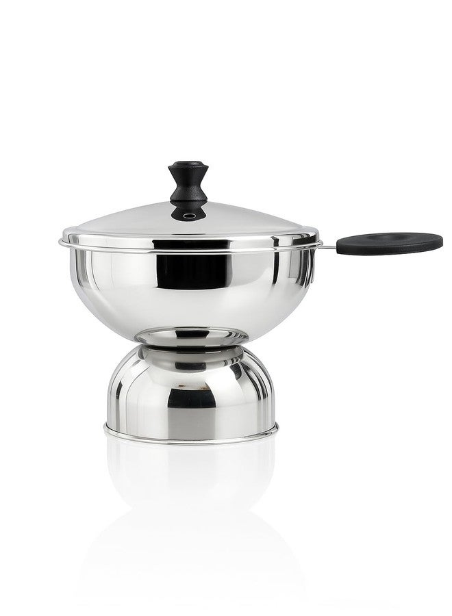 Expresso Chiratta Puttu Maker with Handle | Stainless Steel Puttu Kutti for Cooker Use | Traditional Chiratta Puttumakker with Steamer | Puttu Kudam Kolal Kozha Maker for Home Use - Silver - Image 1